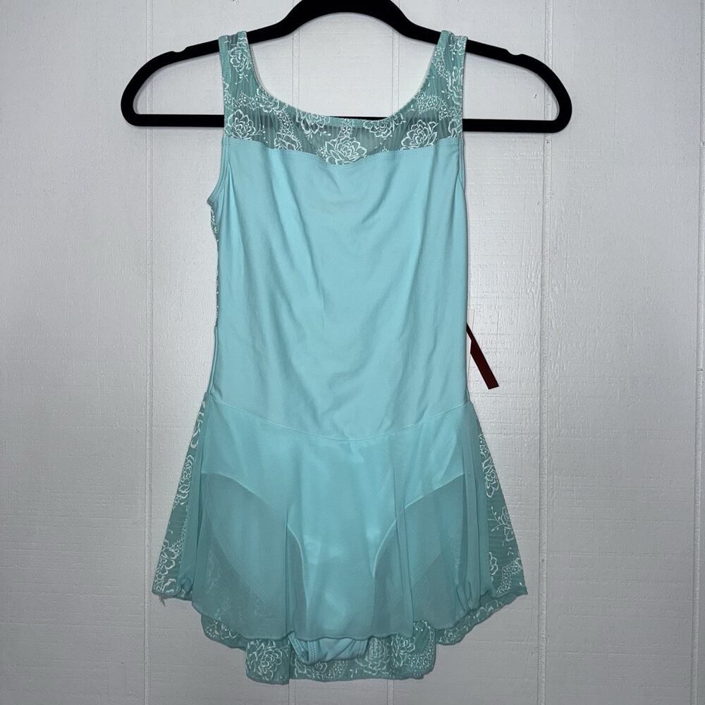 Women’s Lace Paneled Ice Blue Dance Dress